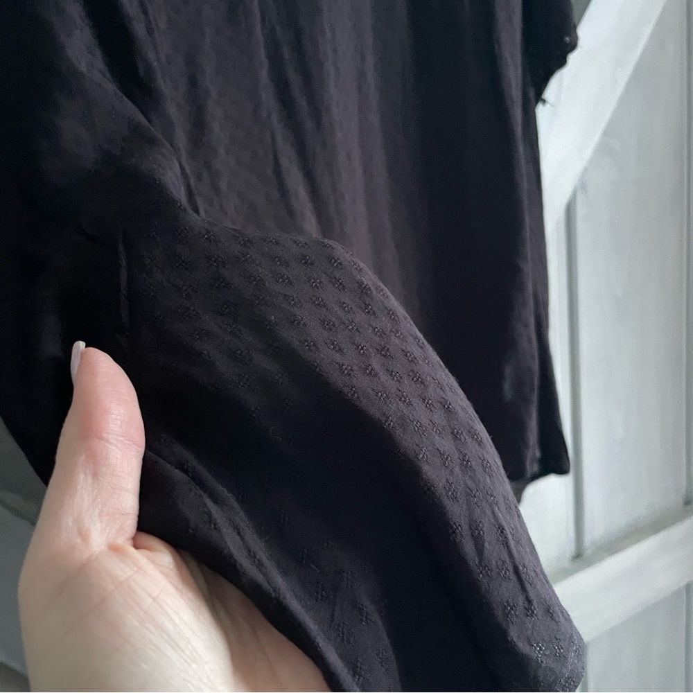 Mason and Belle Black Swiss Dot Lace Scalloped Sleeve Blouse‎ Size XXL oversized - Picture 7 of 11